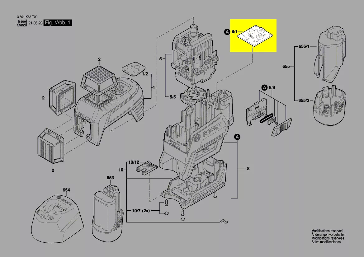 platine réf. 1 600 A00 NK6 Bosch